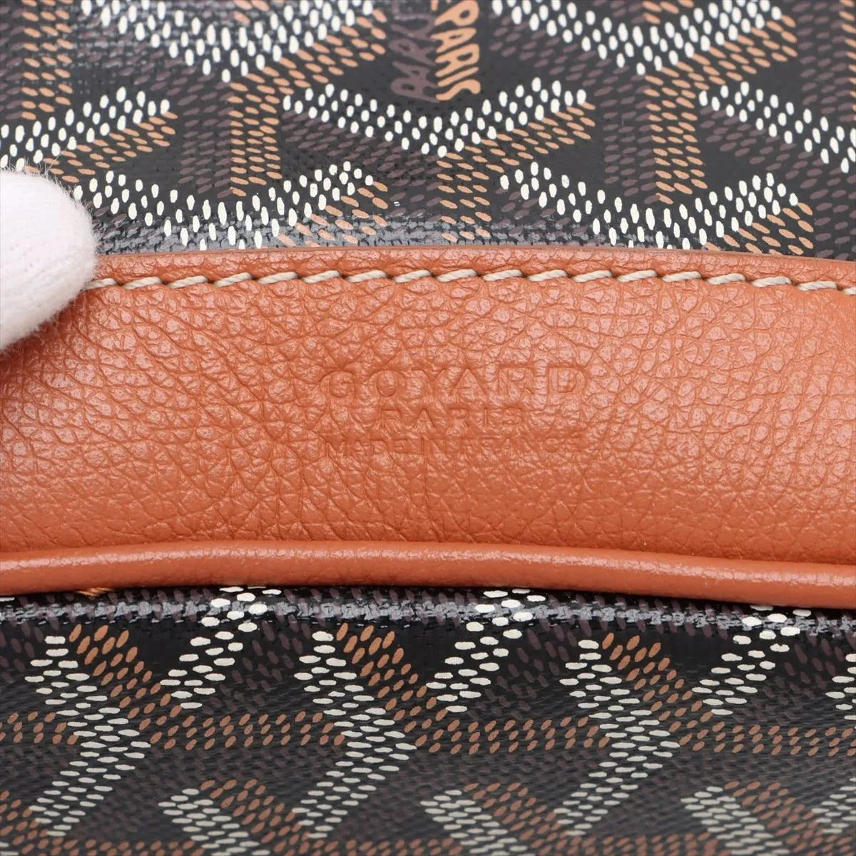 Pre-Loved Petit Flot Bucket Bag Goyardine Coated Canvas Mini with Silver Hardware, Black/Tan