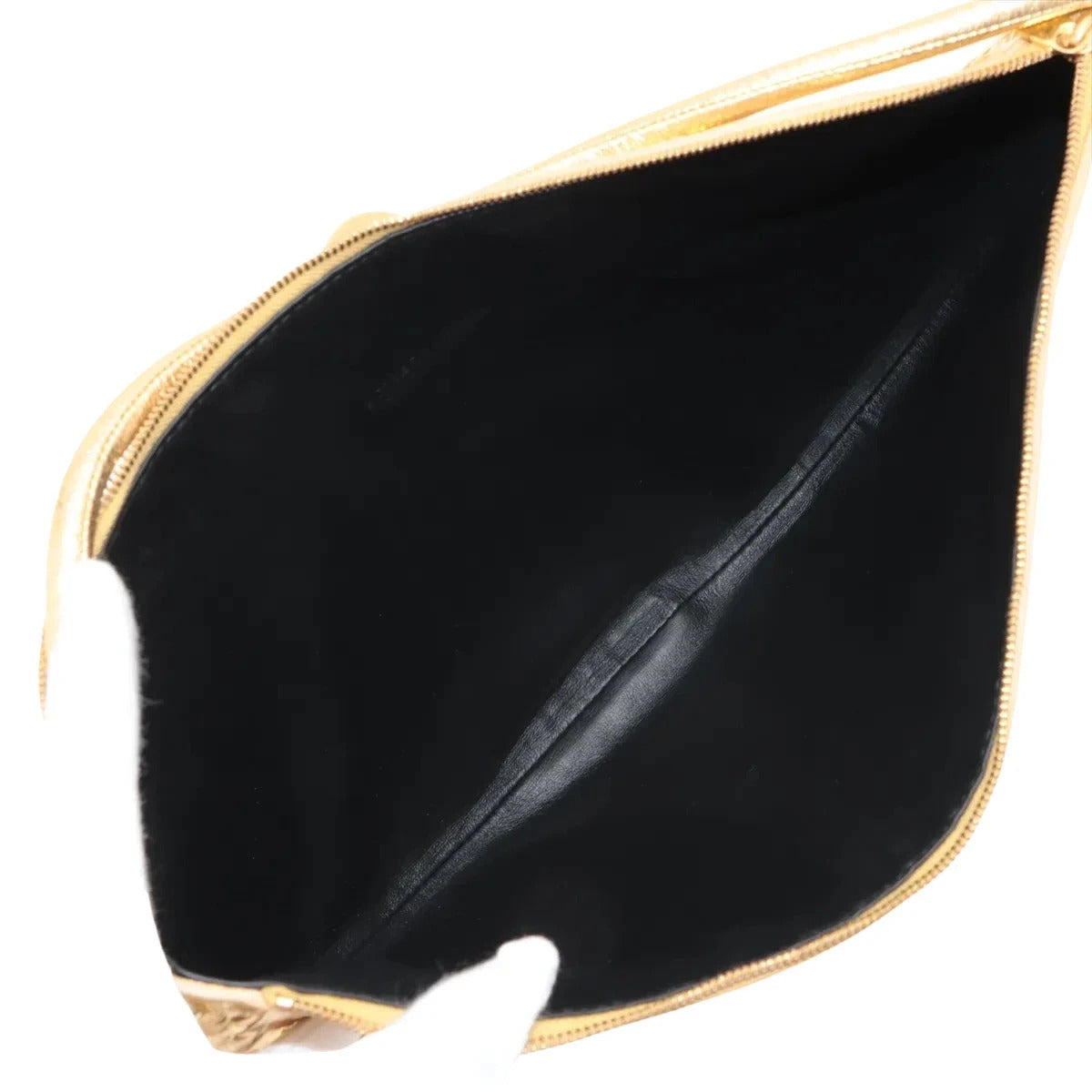 Pre-Loved Sardine Shoulder Bag Intrecciato Leather Mini with Gold Hardware, Gold
