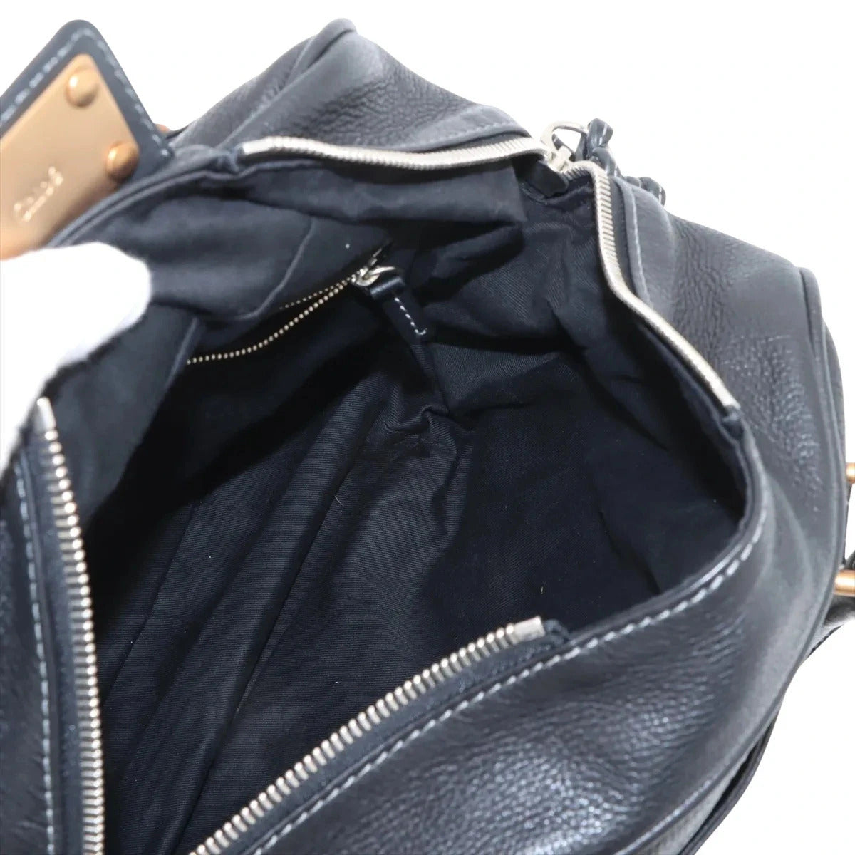 Pre-Loved Paddington Handbag Leather with Aged Gold Hardware, Black