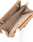 Pre-Loved Touch Crossbody Bag FF Logo Canvas Coated with Gold Hardware, Brown