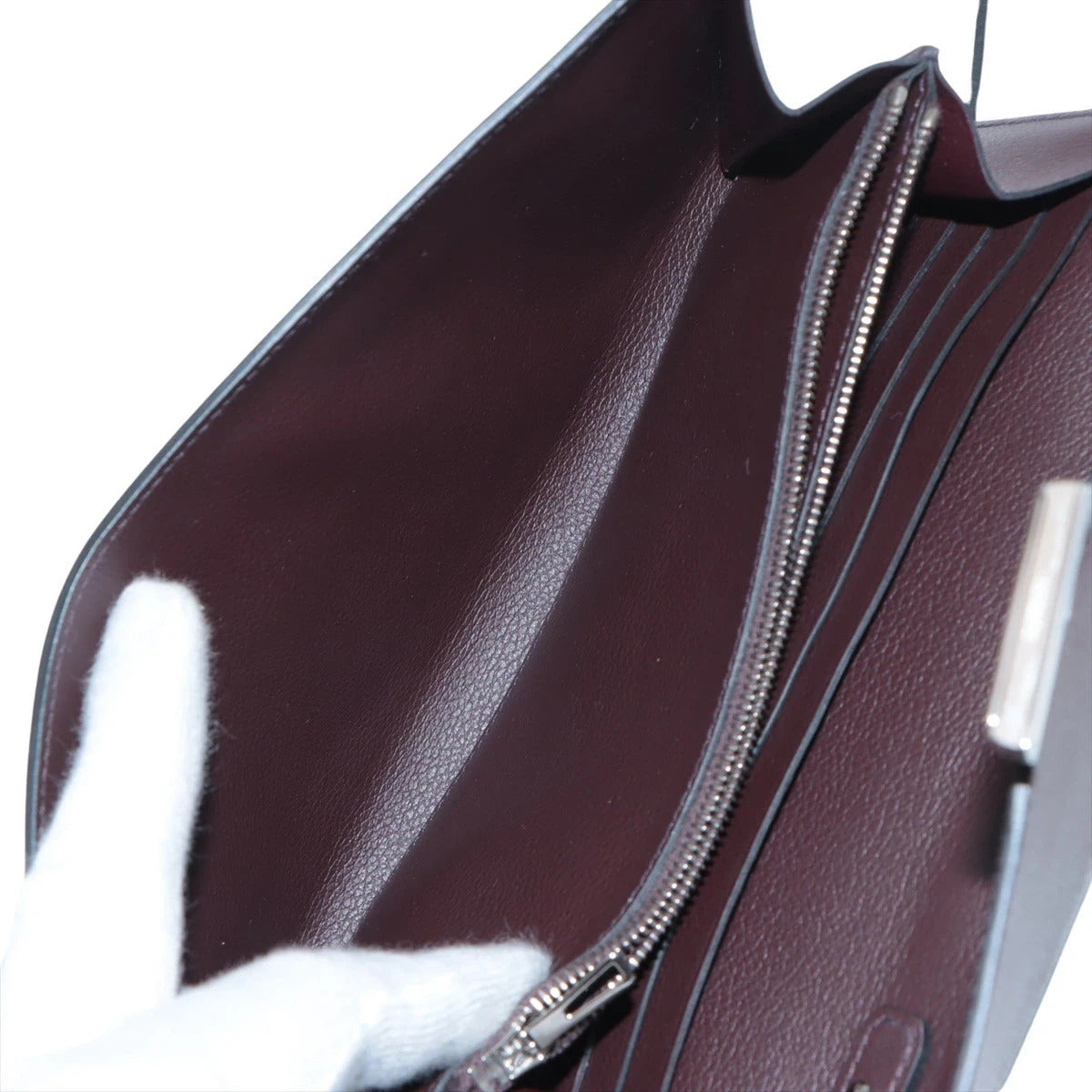 Pre-Loved Constance Long To Go Crossbody Bag Leather with Palladium Hardware, Dark Brown