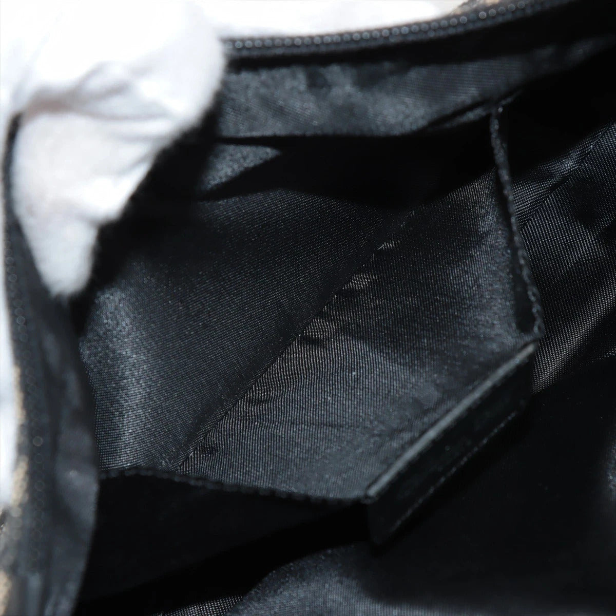 Pre-Loved Trotter Shoulder Bag Trotter Coated Canvas with Silver Hardware, Black