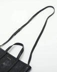 Pre-Loved Barbes East-West Shopper Tote Leather Small with Silver Hardware, Black