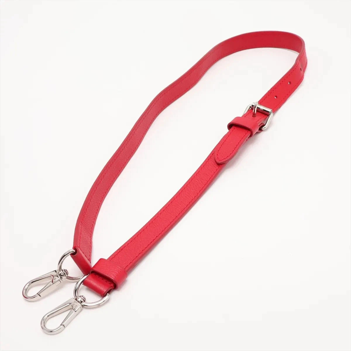 Pre-Loved Lockme II Handbag Leather with Silver Hardware, Red