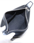 Pre-Loved Puzzle Fold Pouch Pochette Leather with Silver Hardware, Black