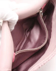 Pre-Loved Matelassé Crystal Shoulder Bag Quilted Leather Small with Silver Hardware, Pink