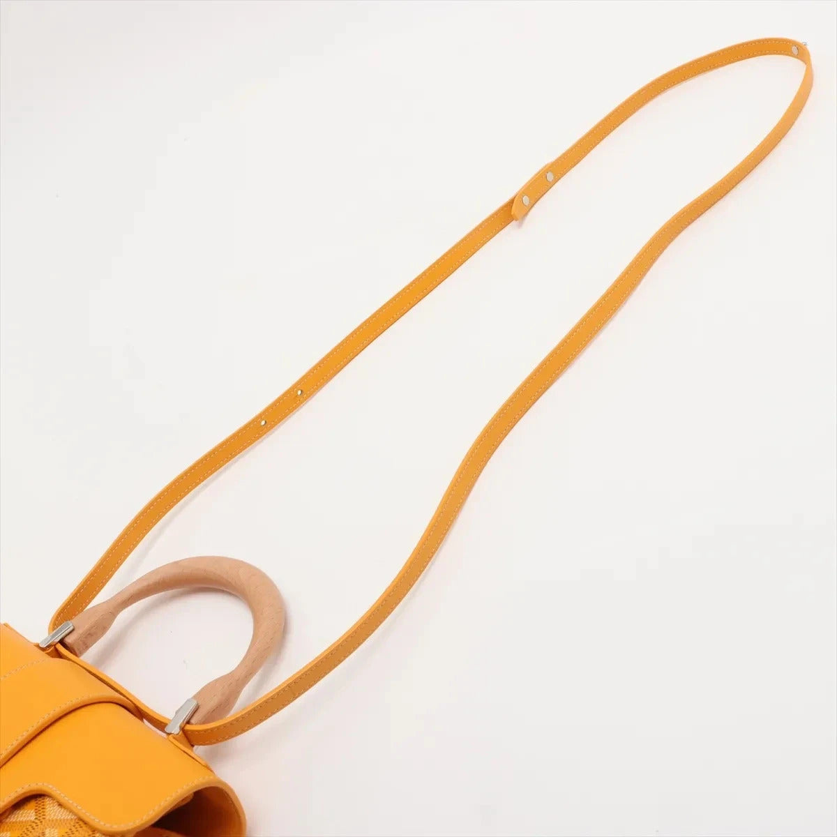 Pre-Loved Saïgon Handbag Goyardine Coated Canvas Mini with Silver Hardware, Yellow