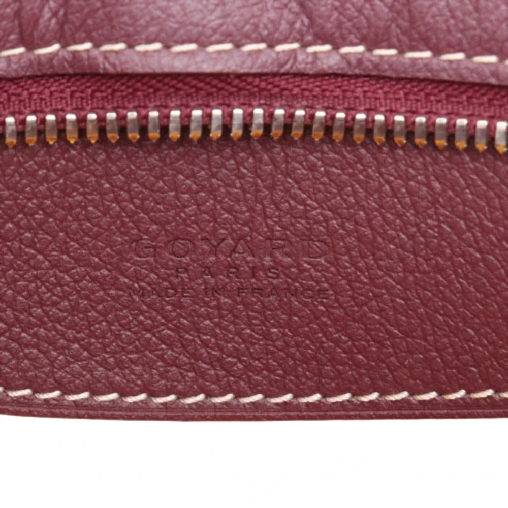 Pre-Loved Belvédère Crossbody Bag Goyardine Coated Canvas PM with Silver Hardware, Burgundy