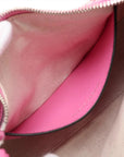 Pre-Loved GG-P Half-Moon Shoulder Bag Monogram Coated Canvas Small with Silver Hardware, Pink