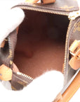 Pre-Loved Mini Speedy Handbag Monogram Coated Canvas Mini with Gold Hardware, Brown