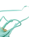 Pre-Loved Andiamo Handbag Intrecciato Leather Mini with Gold Hardware, Mint Green