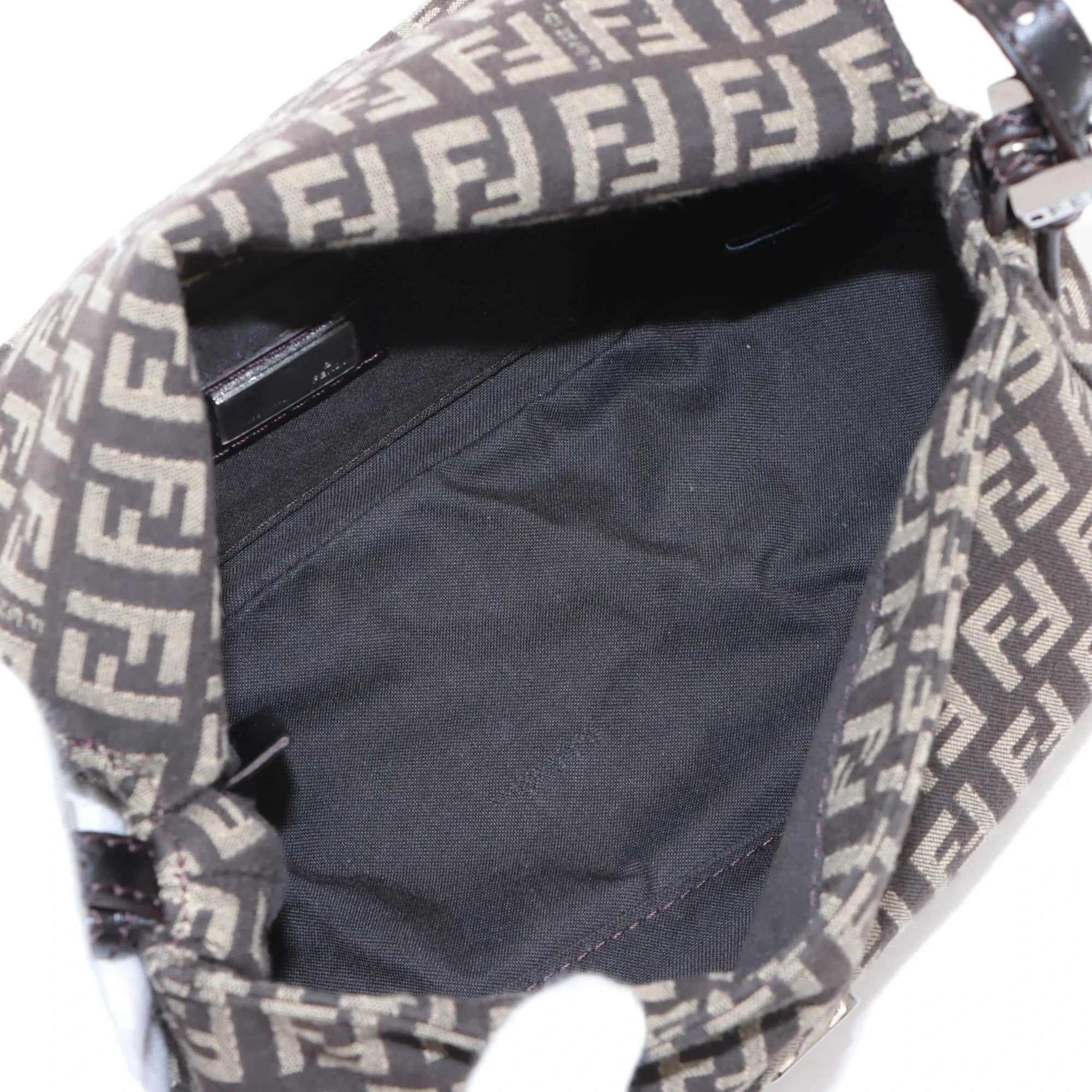 Pre-Loved Mamma Baguette Shoulder Bag Zucchino Coated Canvas with Silver Hardware, Brown