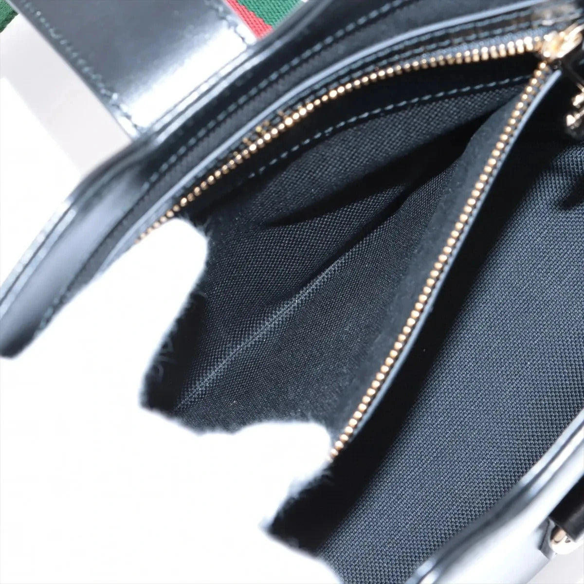 Pre-Loved Web Bucket Bag Bucket Bag Leather with Gold Hardware, Black