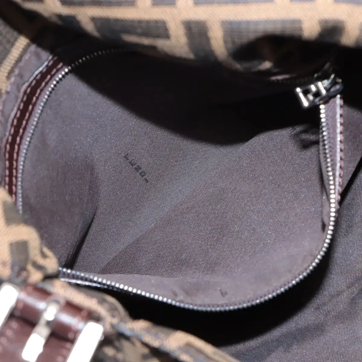 Pre-Loved Mamma Baguette Shoulder Bag Zucca Coated Canvas with Silver Hardware, Brown/Tobacco