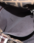 Pre-Loved Mamma Baguette Shoulder Bag Zucca Coated Canvas with Silver Hardware, Brown/Tobacco