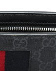 Pre-Loved GG Supreme Web Pouch Clutch Monogram Coated Canvas with Silver Hardware, Black