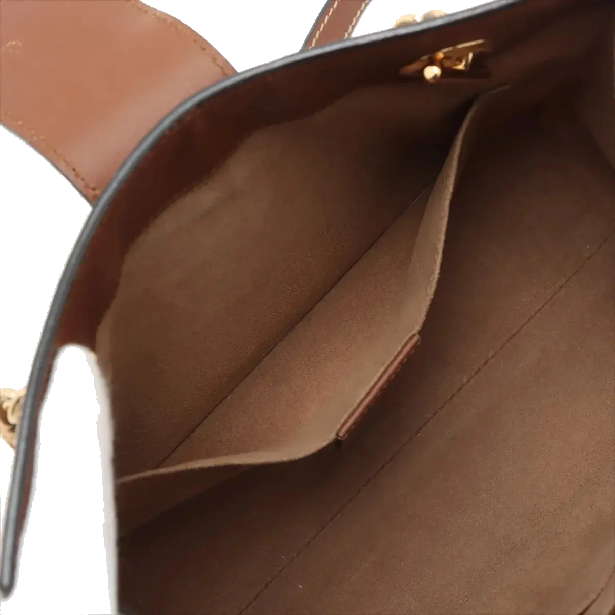Pre-Loved Padlock Tote Monogram Coated Canvas Small with Gold Hardware, Beige Ebony