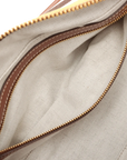 Pre-Loved Bowling Bag Handbag Striped Canvas Small with Gold Hardware, Beige Multicolor