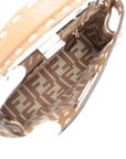 Pre-Loved Peekaboo Handbag Striped Canvas Mini with Silver Hardware, Brown and Beige