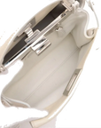 Pre-Loved Peekaboo Handbag Leather Mini with Silver Hardware, Ivory
