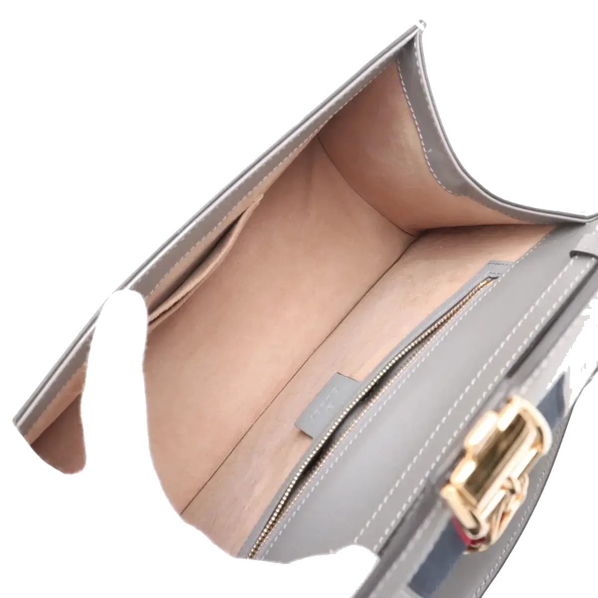 Pre-Loved Sylvie Handbag Floral Leather Medium with Gold Hardware, Gray