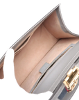 Pre-Loved Sylvie Handbag Floral Leather Medium with Gold Hardware, Gray