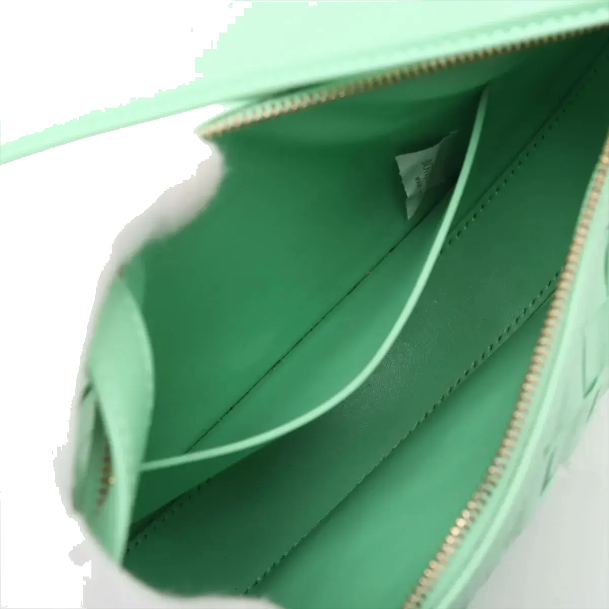 Pre-Loved Sunrise Shoulder Bag Intrecciato Leather Small with Gold Hardware, Mint Green