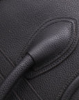 Pre-Loved Luggage Tote Leather Mini with Silver Hardware, Black