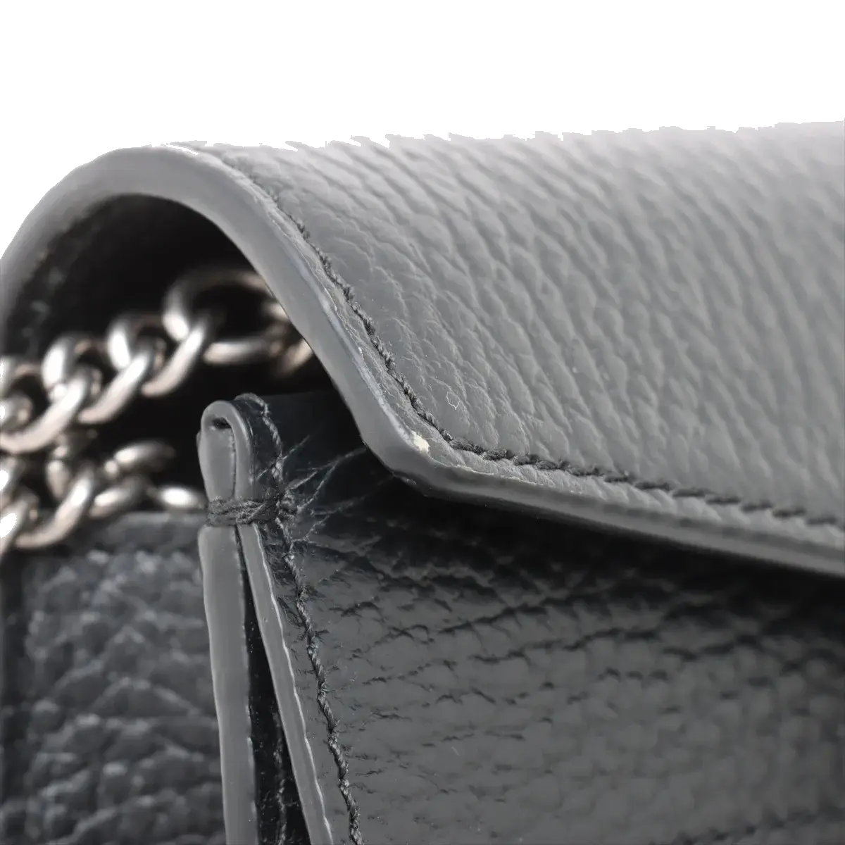Pre-Loved Dionysus Crossbody Bag Leather Super Mini with Aged Silver Hardware, Black