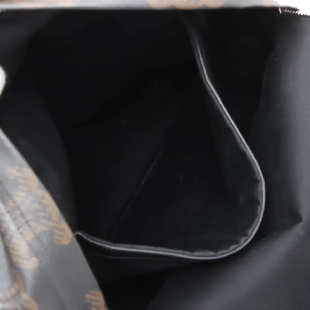 Pre-Loved Triomphe Backpack Triomphe Coated Canvas with Silver Hardware, Black and Brown