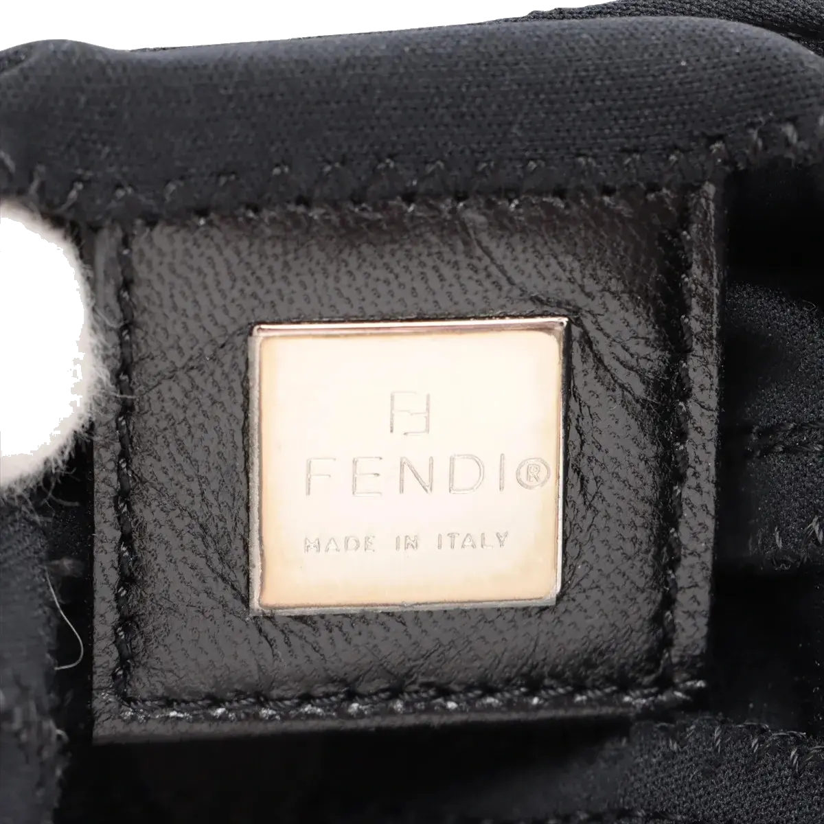 Pre-Loved Mini Mamma Baguette Shoulder Bag Canvas Plain Mini with Silver Hardware, Black