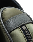 Pre-Loved Saddle Crossbody Bag Nylon with Black Hardware, Khaki Green / Navy