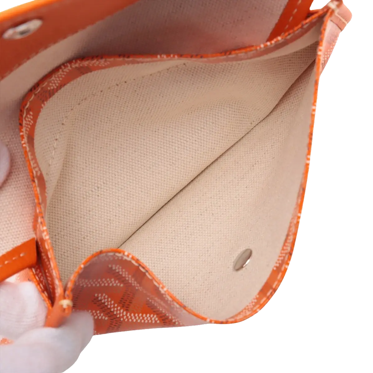 Pre-Loved Saint Louis Tote Chevron Coated Canvas PM with Silver Hardware, Orange