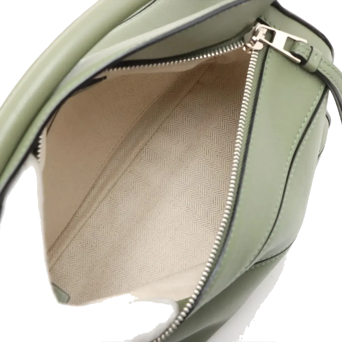 Pre-Loved Puzzle Handbag Leather Small with Silver Hardware, Green