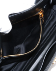 Pre-Loved Nappa Leather Shoulder Bag Leather with Gold Hardware, Black