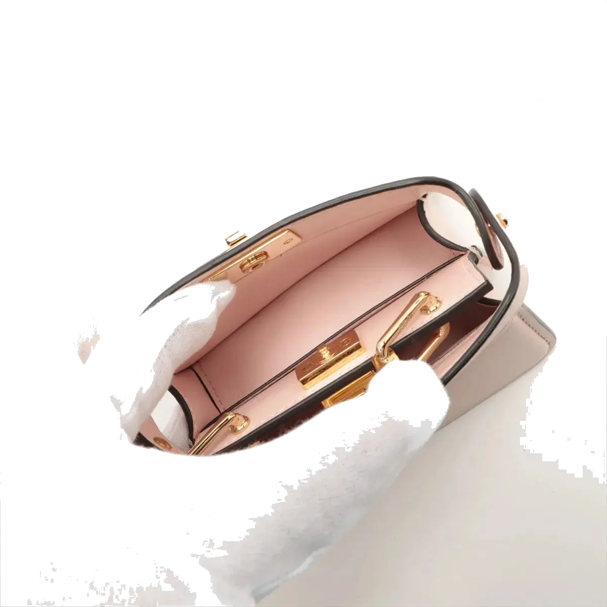 Pre-Loved Peekaboo Handbag Leather Micro with Gold Hardware, Pink