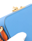Pre-Loved Blondie Crossbody Bag Leather Mini with Gold Hardware, Blue