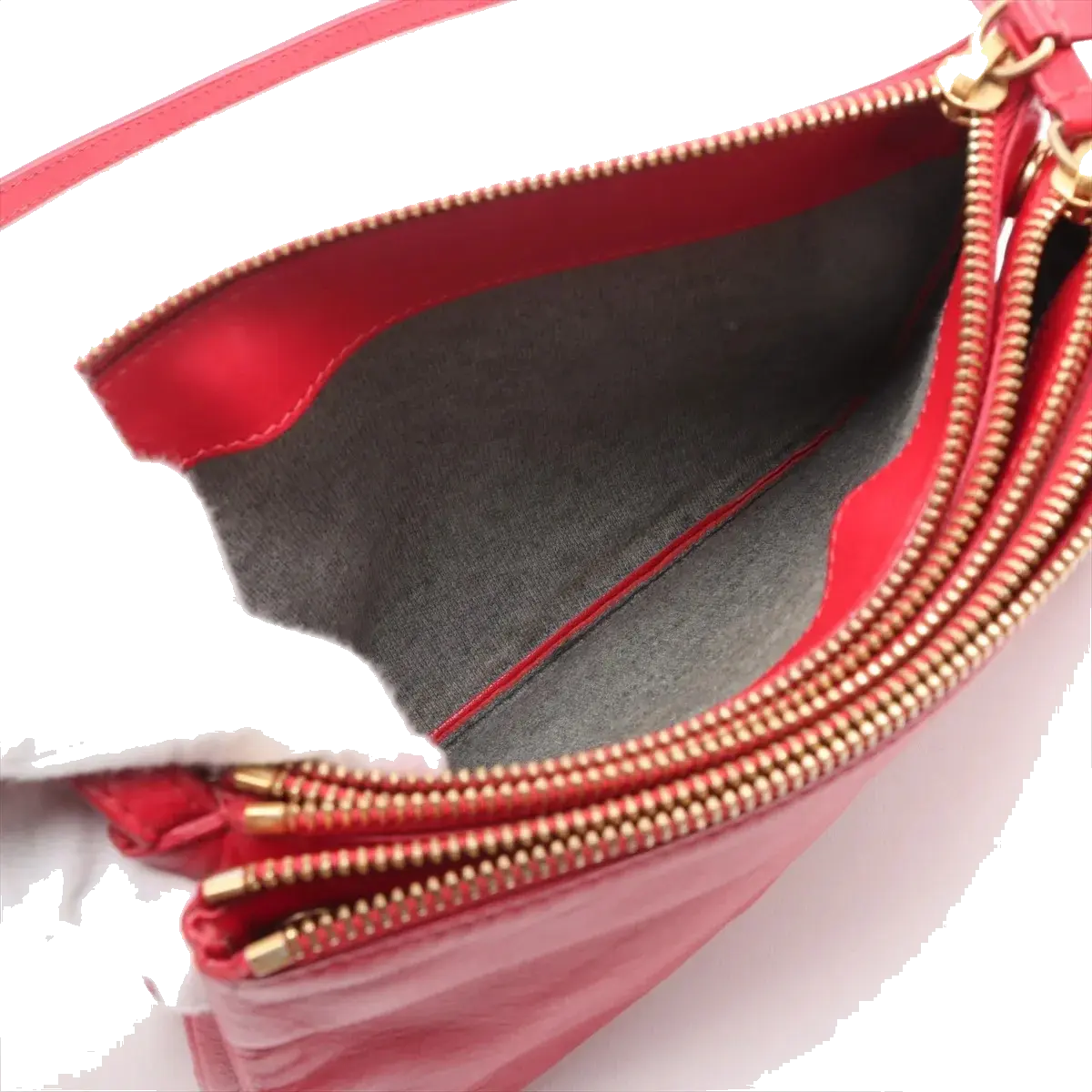 Pre-Loved Trio Crossbody Bag Leather Small with Gold Hardware, Pink