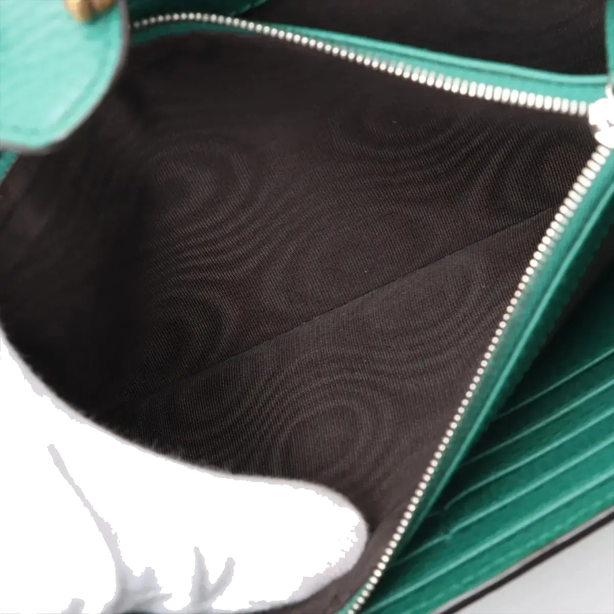 Pre-Loved Dionysus Wallet on Chain Crossbody Bag Leather Mini with Aged Gold and Silver Hardware, Green
