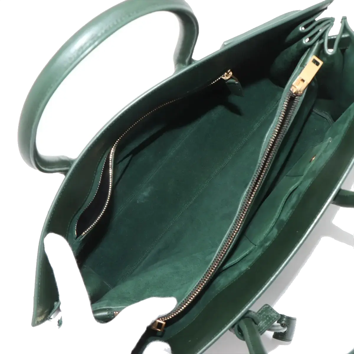 Pre-Loved Sac de Jour Tote Leather Small with Gold Hardware, Dark Green