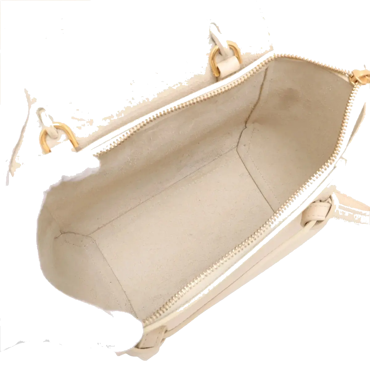 Pre-Loved Belt Bag Handbag Leather Micro with Gold Hardware, Cream