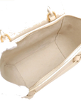 Pre-Loved Belt Bag Handbag Leather Micro with Gold Hardware, Cream