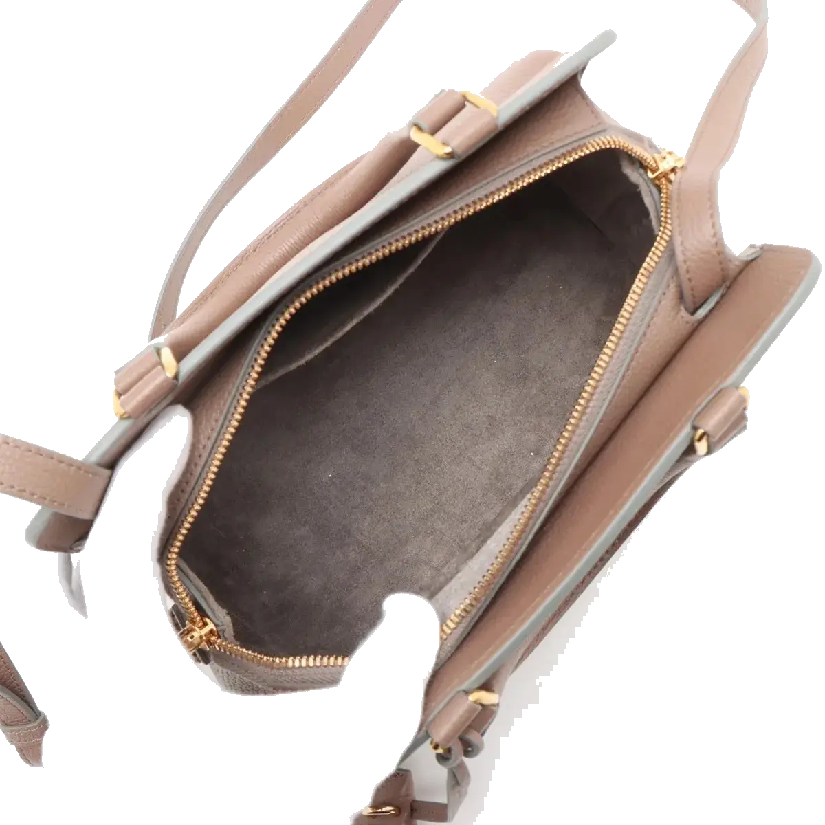 Pre-Loved Cabas Handbag Leather Small with Gold Hardware, Taupe