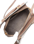 Pre-Loved Cabas Handbag Leather Small with Gold Hardware, Taupe