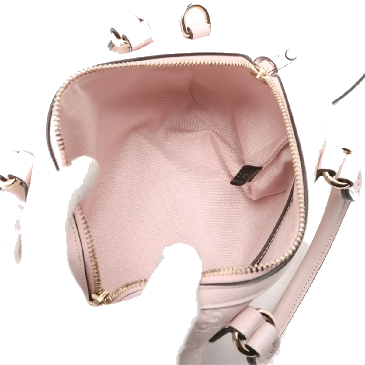 Pre-Loved Boston Bag Handbag Guccissima Leather Mini with Gold Hardware, Light Pink