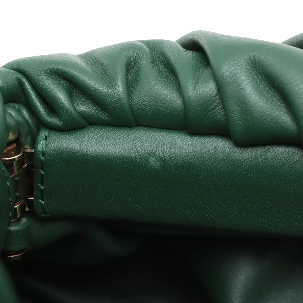 Pre-Loved The Chain Pouch Shoulder Bag Leather with Gold Hardware, Green