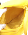 Pre-Loved Padded Nylon Triangle Sling Sling Bag Nylon with Silver Hardware, Yellow
