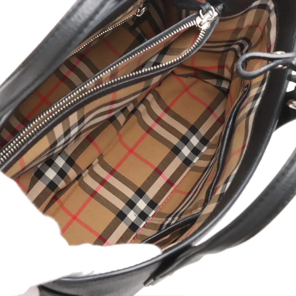 Pre-Loved The Banner Tote Leather Medium with Silver Hardware, Black