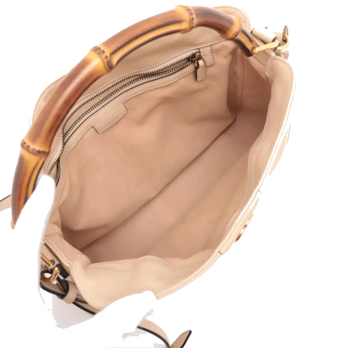 Pre-Loved Diana Bamboo Shoulder Bag Leather Medium with Gold Hardware, Beige
