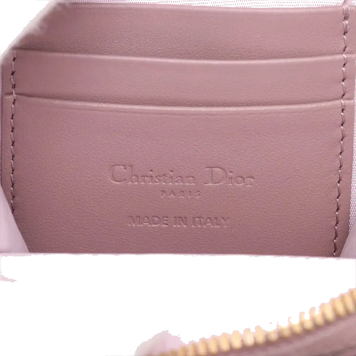 Pre-Loved Lady Dior Phone Holder Phone Holder Crossbody Bag Cannage Leather Small with Gold Hardware, Mauve Pink